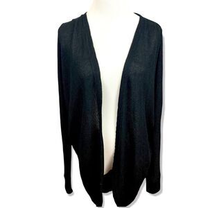 Vera Wang Princess black dolman sleeve open cardigan duster sweater